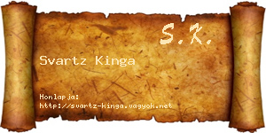 Svartz Kinga névjegykártya